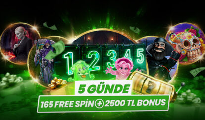 5 GÜNDE 165 FREE SPİN AL